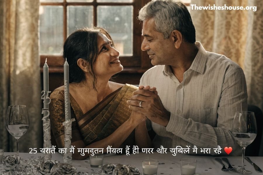 25th wedding anniversary Hindi wish message for a silver jubilee couple celebration