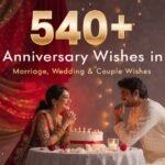 540+ Happy Anniversary Wishes in Hindi feature image for marriage, wedding and couple wishes