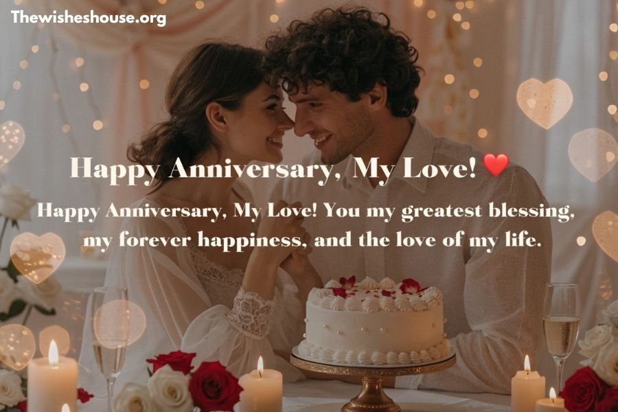 Best Heart Touching Anniversary Wishes for Husband Best Heart Touching Anniversary Wishes for Husband image with a romantic couple celebrating their anniversary
