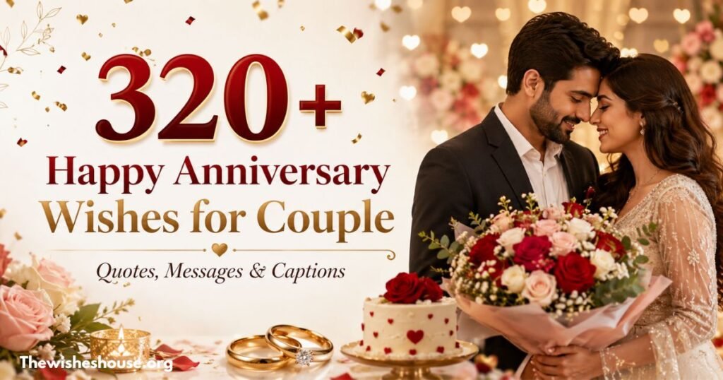 320+ Happy Anniversary Wishes for Couple with romantic quotes, messages, and captions for every celebration