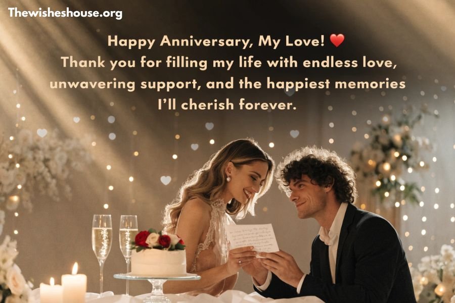 Heart Touching Anniversary Messages for Husband Heart Touching Anniversary Messages for Husband image featuring a couple sharing a heartfelt anniversary message