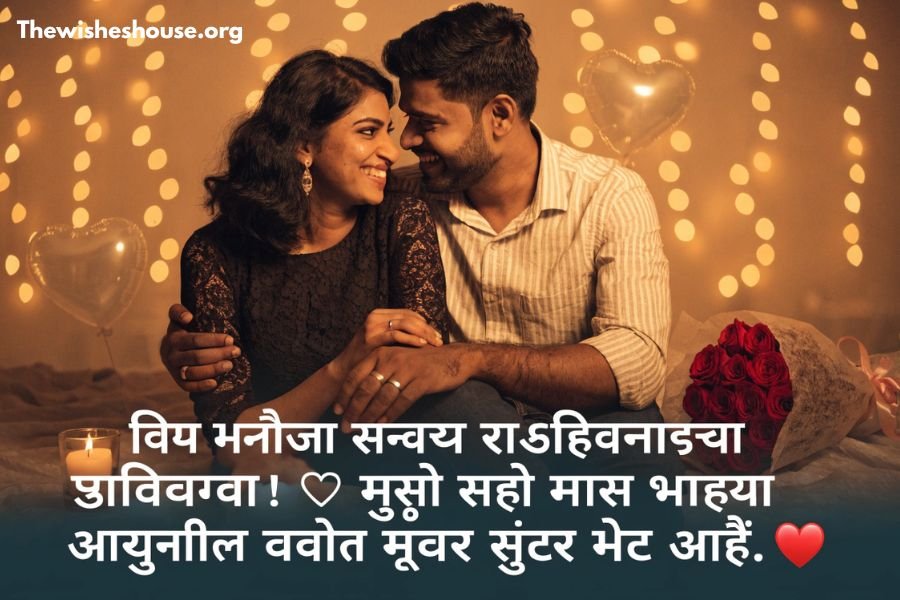 Lovely Couple Marriage Anniversary Wishes in Marathi for Husband with a heartfelt Marathi anniversary wish for a loving husband.