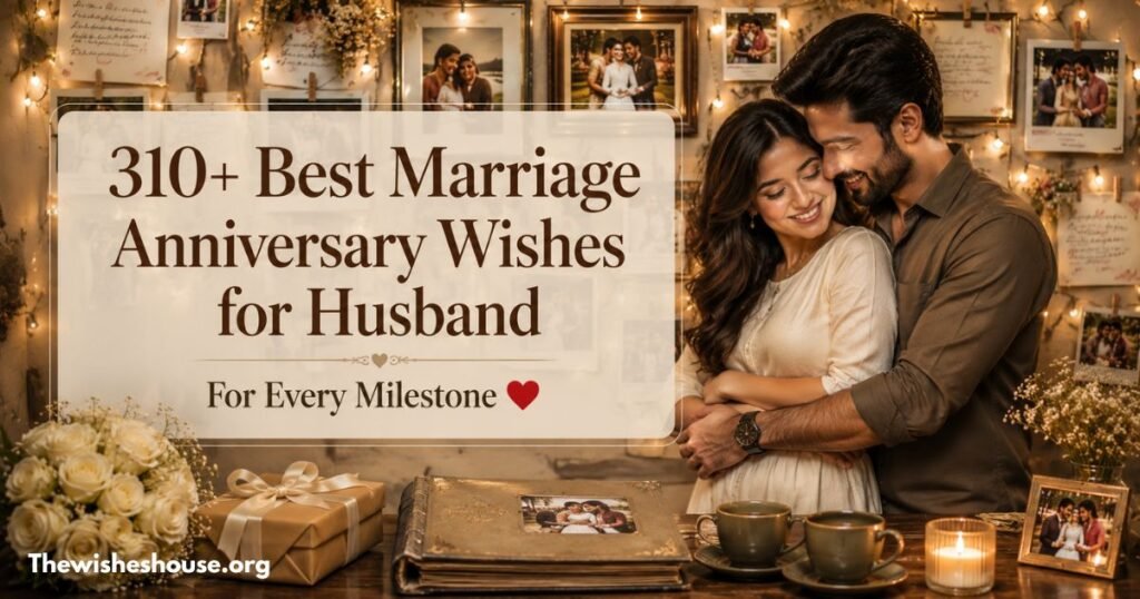 310+ Best Marriage Anniversary Wishes for Husband for Every Milestone featured image with romantic memory wall