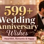 599+ Wedding Anniversary Wishes featuring a happy couple with heartfelt, romantic, and happy anniversary messages
