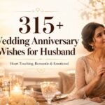 315+ Wedding Anniversary Wishes for Husband featuring a loving married couple celebrating their anniversary with romance and happiness