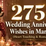 275+ Wedding Anniversary Wishes in Marathi feature image showing a romantic Indian couple celebrating their anniversary.